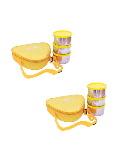 abtool combo of yellow triangle steel lunch box  - 16466484 - Very Small Image - 1