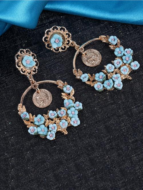 blue zinc drop earring - 16466635 - Very Small Image - 1