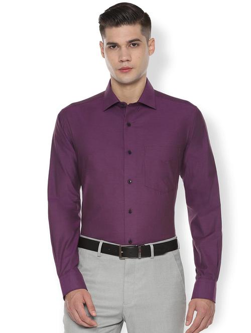 purple solid formal shirt - 16467079 - Very Small Image - 1