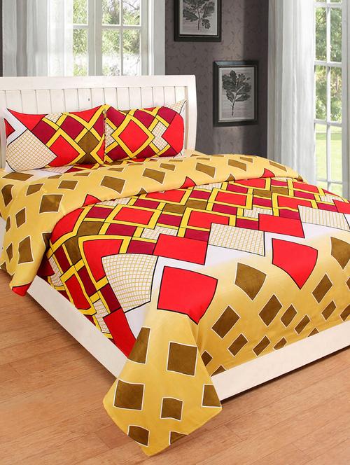 elegant design cotton printed double bedsheet with 2 pillow cover - 16467405 - Very Small Image - 1