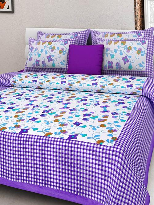 elegant design cotton printed double bedsheet with 2 pillow cover - 16467460 - Very Small Image - 1