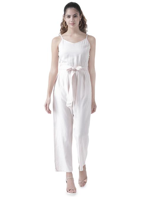 tie front striped jumpsuit  - 16470603 - Very Small Image - 1