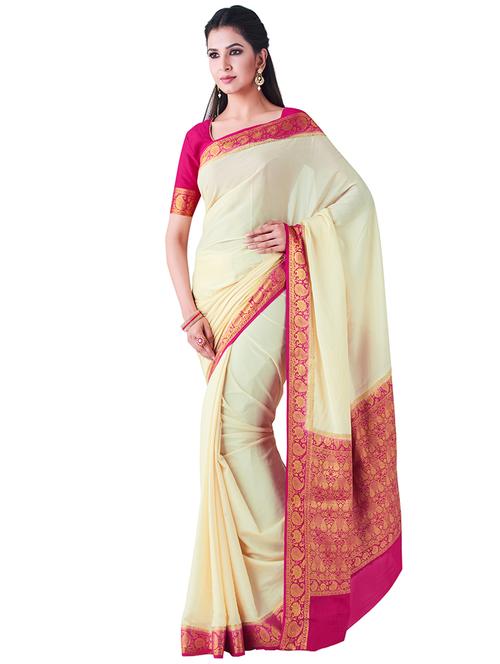 bordered kanjivaram saree with blouse - 16471498 - Very Small Image - 1