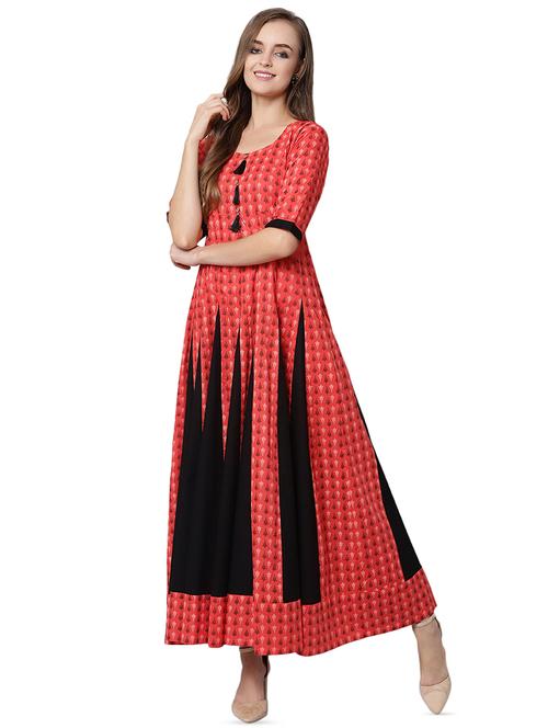 printed anarkali kurta - 16472316 - Very Small Image - 1