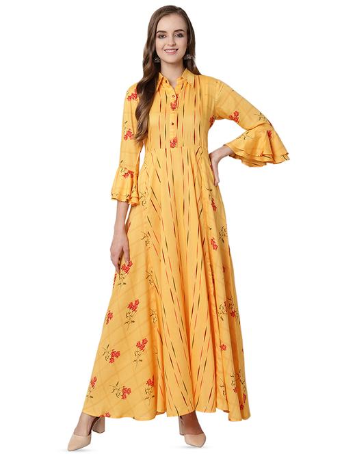 bell sleeves anarkali kurta - 16472318 - Very Small Image - 1