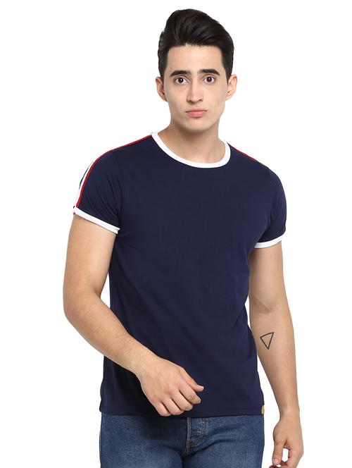 navy blue solid t-shirt - 16472704 - Very Small Image - 1