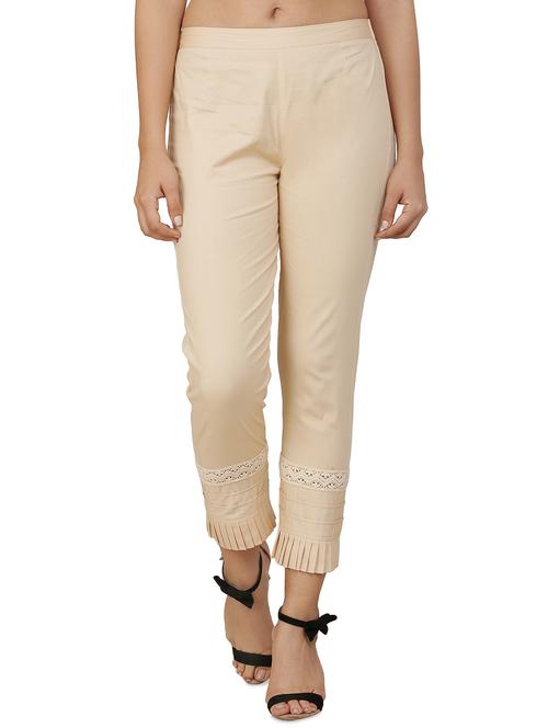 pleated hem lace insert trouser  - 16473834 - Very Small Image - 1