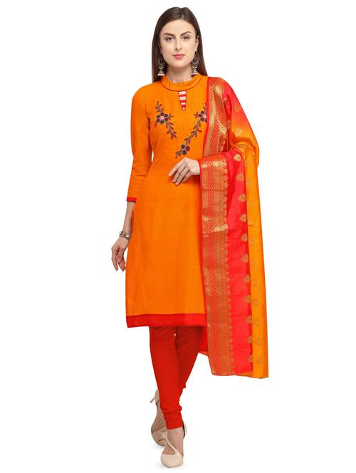 embellished unstitched churidaar suit - 16474931 - Very Small Image - 1