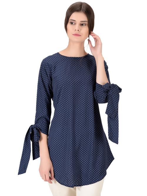 tie knot sleeved polka dot tunic  - 16475092 - Very Small Image - 1