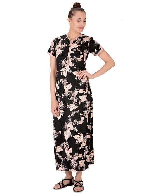 v- neck floral nighty  - 16475094 - Very Small Image - 1