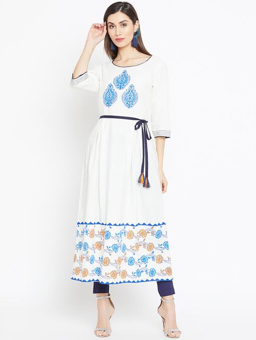 block printed a-line kurta - 16475860 - Very Small Image - 1