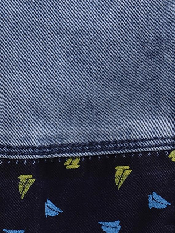 blue color-blocked three fourths - 16477598 - Zoom Image - 2