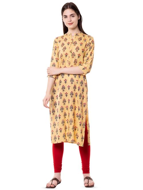 printed straight kurta - 16479332 - Very Small Image - 1