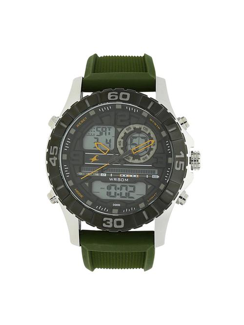 fastrack grey dial green silicone strap watch nk38035sp01 - 16482019 - Very Small Image - 1