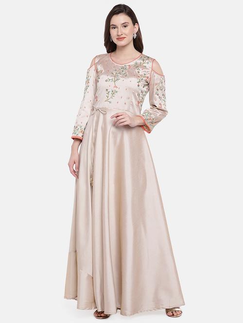 embroidered a-line gown - 16482599 - Very Small Image - 1