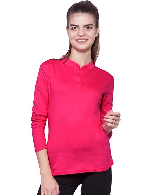 women's plain mandarin neck t-shirt - 16483131 - Very Small Image - 1