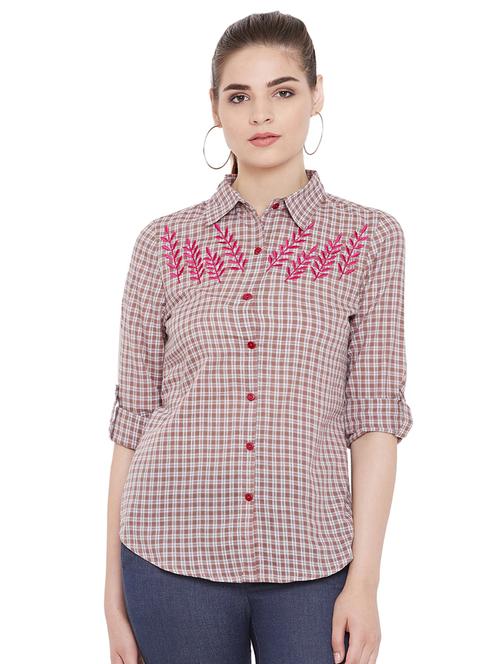roll up sleeved embroidered shirt - 16484659 - Very Small Image - 1