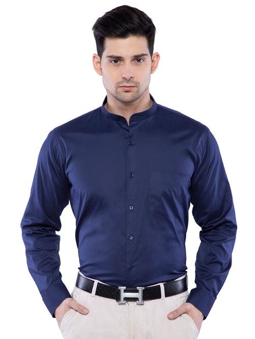 navy blue solid formal shirt - 16485257 - Very Small Image - 1