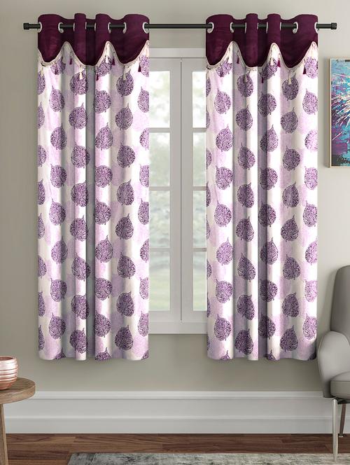 fancy polyester printed pack of 2 window curtains - 16489836 - Very Small Image - 1