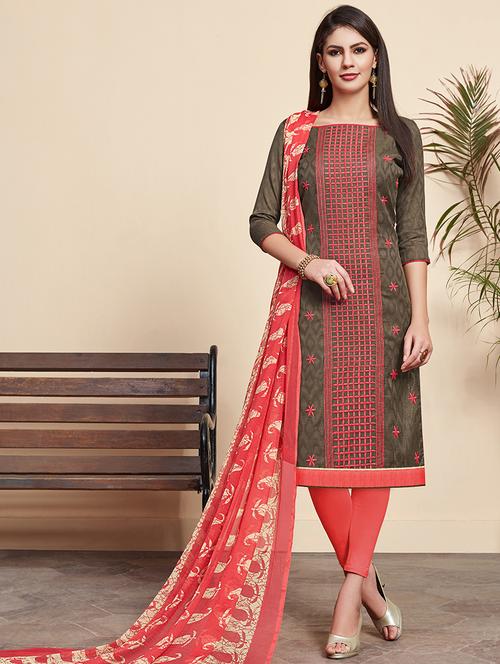 embroidered suit unstitched suit - 16489878 - Very Small Image - 1