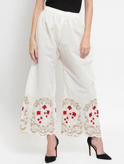 High Rise Scallop Hem Palazzo - 16490586 - Very Small Image - 1