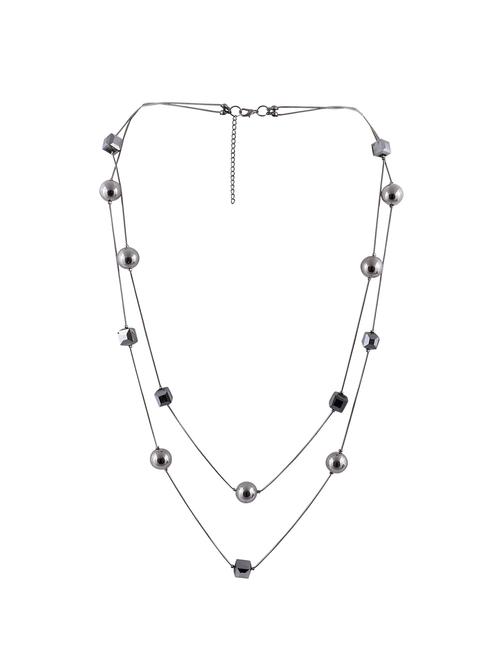 silver metal statement necklace - 16490997 - Very Small Image - 1