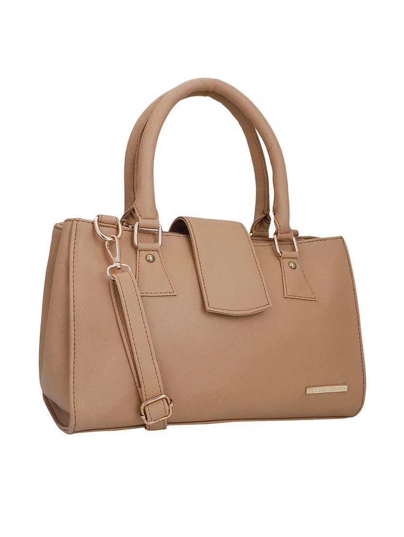 beige leatherette (pu) handbag - 16491807 - Standard Image - 4