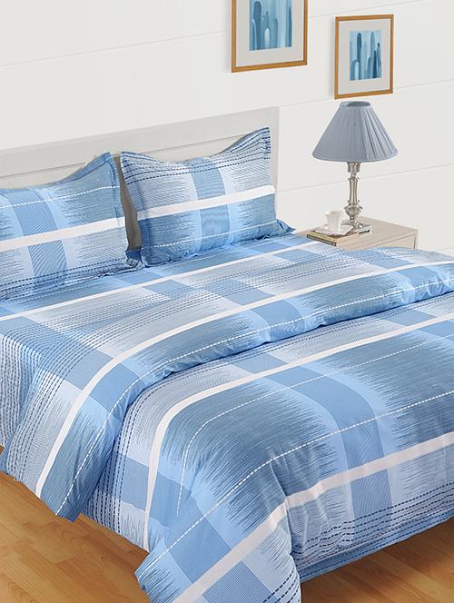 leaf print cotton single bed sheet with 1 pillow cover   - 16492222 - Very Small Image - 1