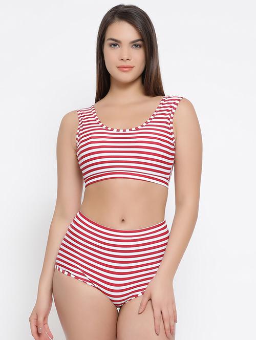 scoop neck striped swimsuit - 16492251 - Very Small Image - 1