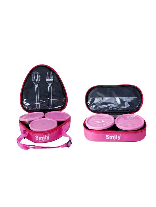 abtool combo of triangle pink lunch box with 2 in 1 pink lunch box - 16493392 - Very Small Image - 1