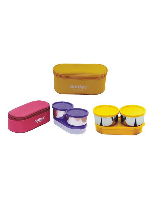 combo of maroon & yellow lunch box - 16493402 - Very Small Image - 1