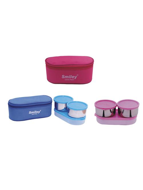 combo of blue & pink lunch box - 16493404 - Very Small Image - 1