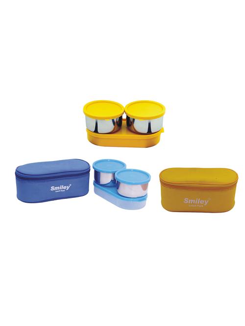 combo of blue & yellow lunch box - 16493407 - Very Small Image - 1