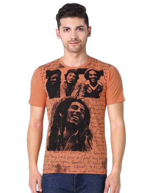 peach front print t-shirt - 16494374 - Very Small Image - 1