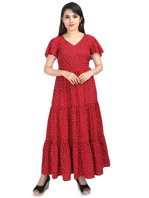 v-neck gathered maxi dress - 16494425 - Very Small Image - 1