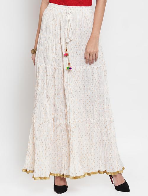 zari motifs flared skirt - 16495333 - Very Small Image - 1