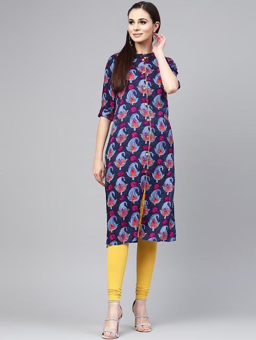 paisley printed straight kurta - 16495726 - Very Small Image - 1