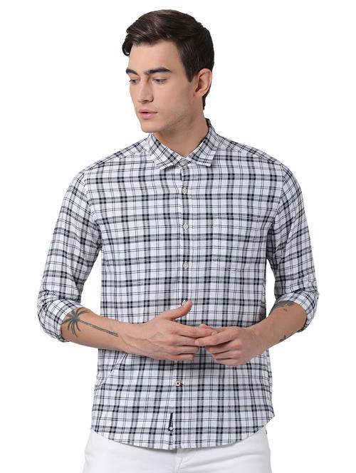 white checkered casual shirt - 16497179 - Very Small Image - 1