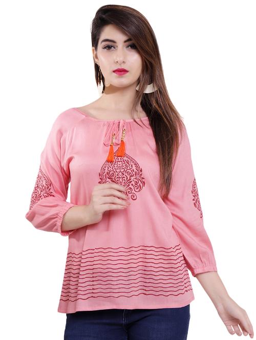 tie up neck printed top  - 16498535 - Very Small Image - 1