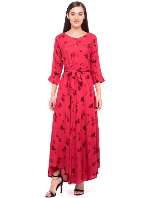 tie front flared maxi dress - 16501076 - Very Small Image - 1
