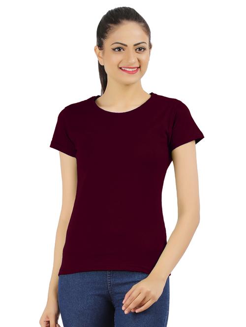 women's plain round neck t-shirt - 16502943 - Very Small Image - 1