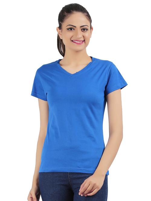 women's plain v neck t-shirt - 16502954 - Very Small Image - 1