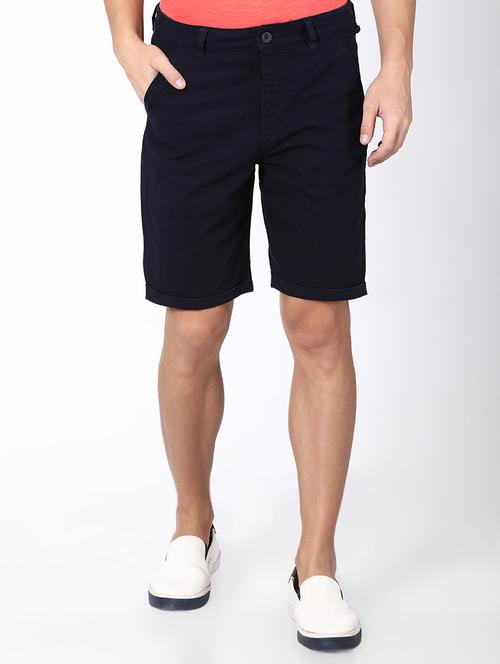 navy blue solid shorts - 16504897 - Very Small Image - 1