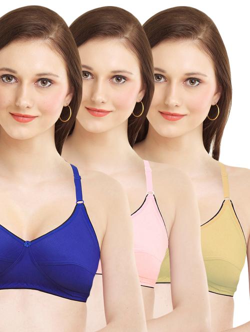 set of 3 floral patch bra  - 16505369 - Very Small Image - 1