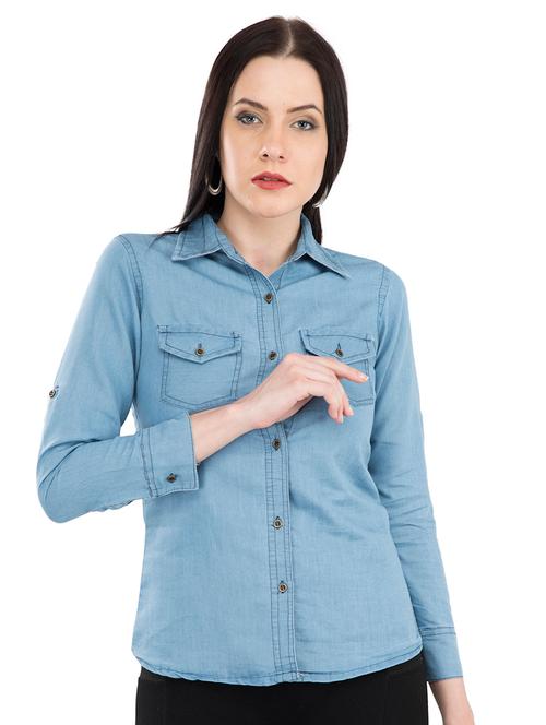 pocket patch denim shirt  - 16506169 - Very Small Image - 1