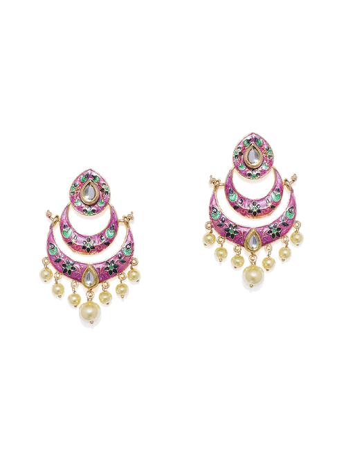 gold metal chandballi earring - 16506480 - Very Small Image - 1