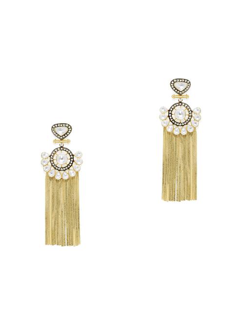 gold metal drop earring - 16506585 - Very Small Image - 1