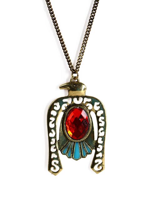 gold bird pendant necklace - 16508 - Very Small Image - 1