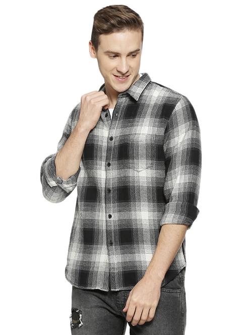 black checkered casual shirt - 16508643 - Very Small Image - 1