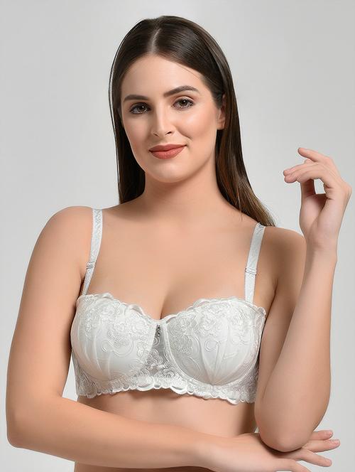 floral laced embellished bra - 16508718 - Very Small Image - 1